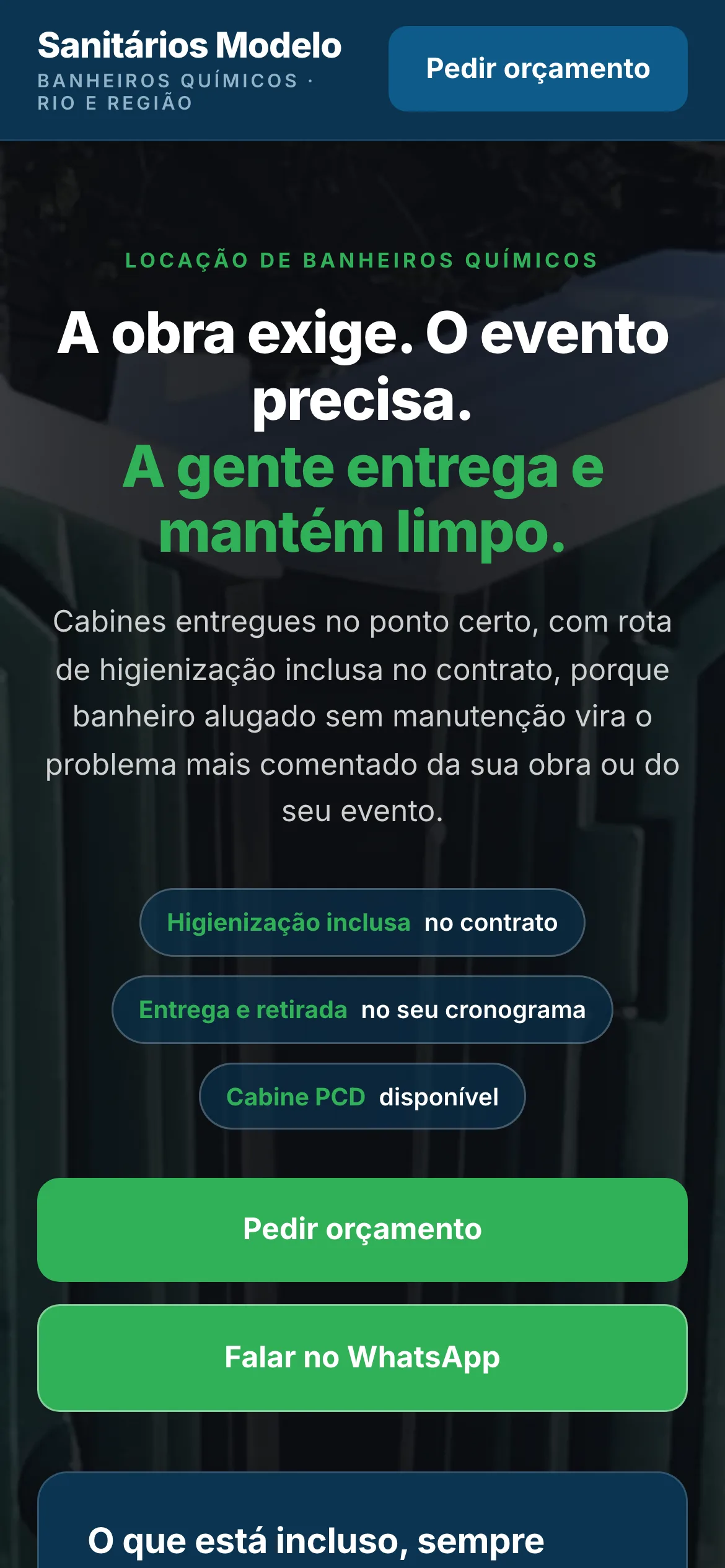 O mesmo modelo visto no celular