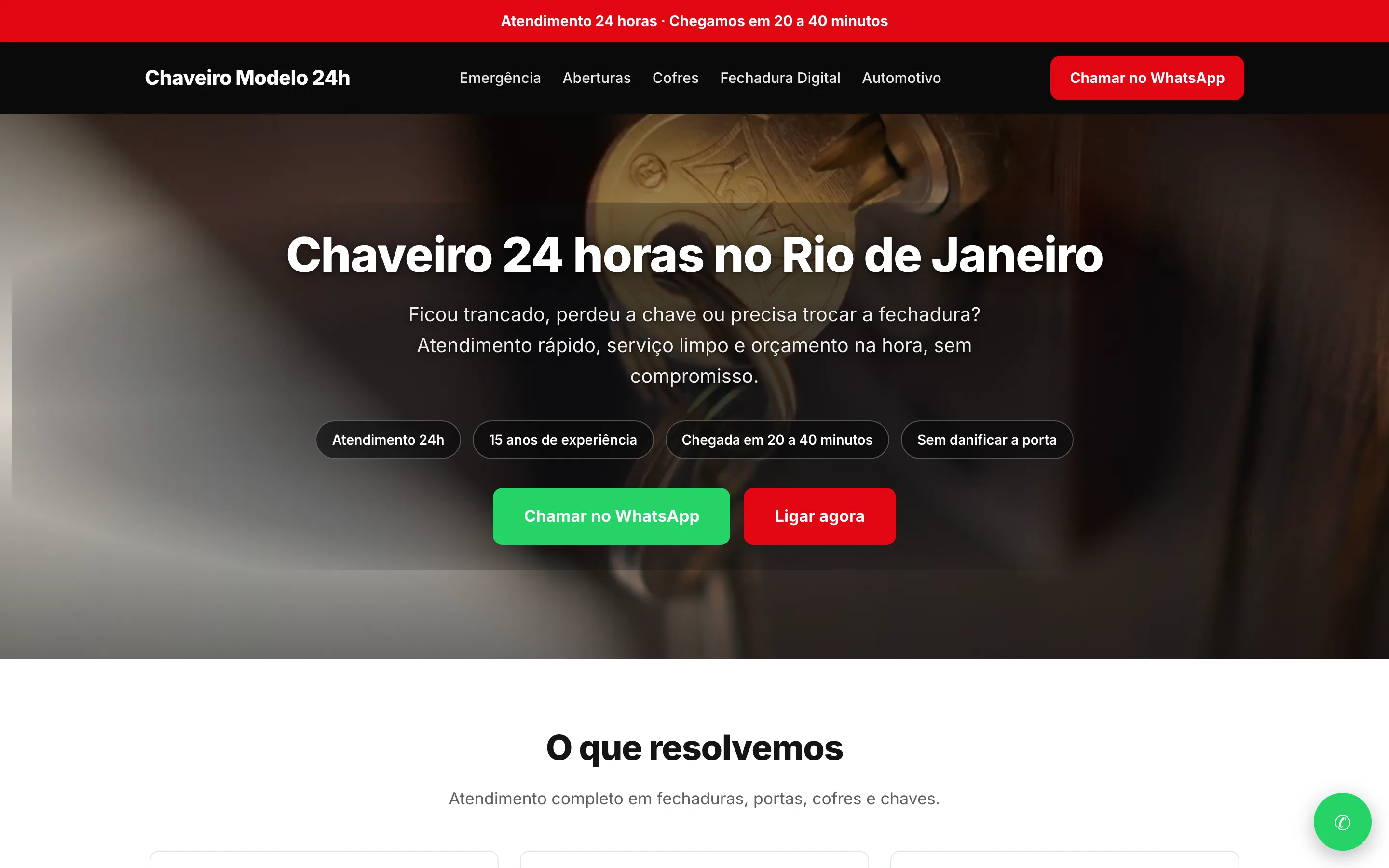 Modelo de site para chaveiro 24 horas