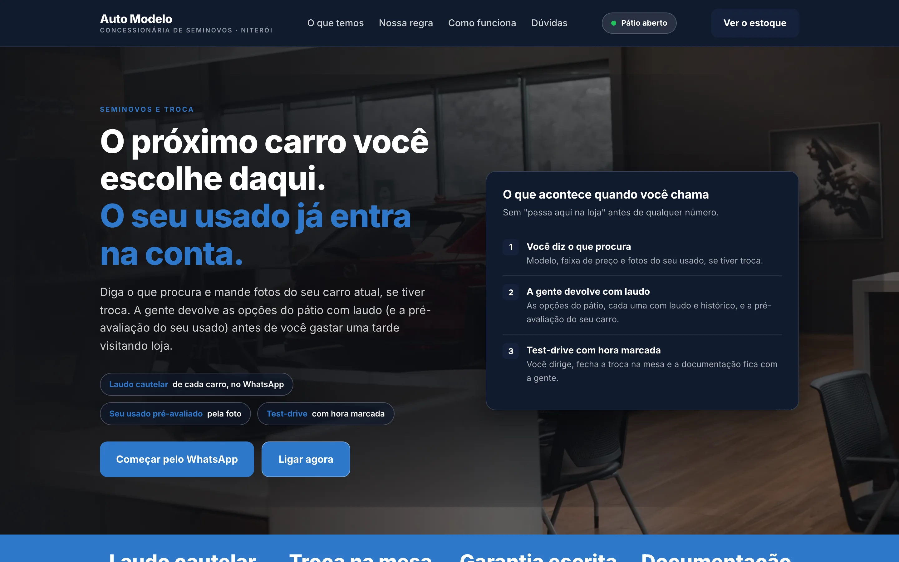 Modelo de site para concessionária de seminovos