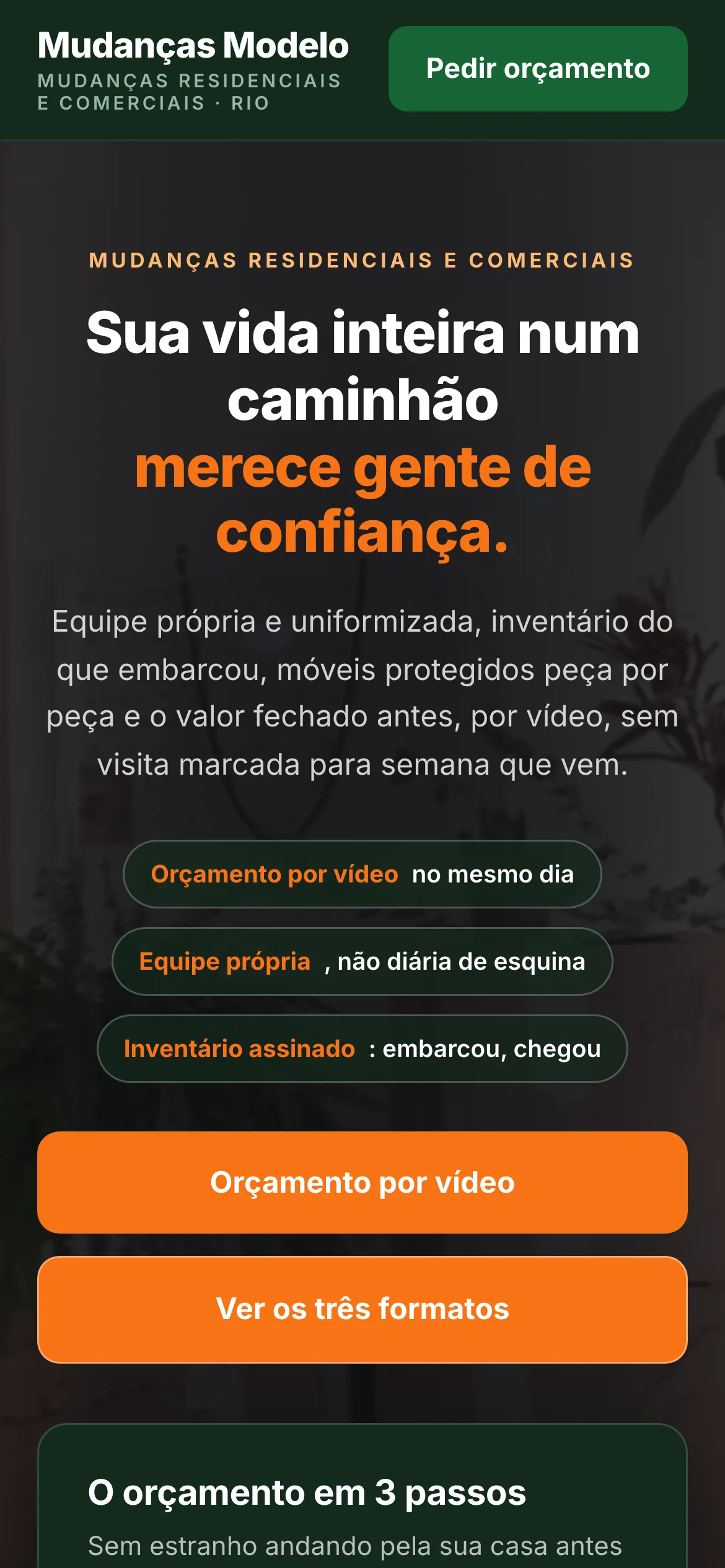 O mesmo modelo visto no celular